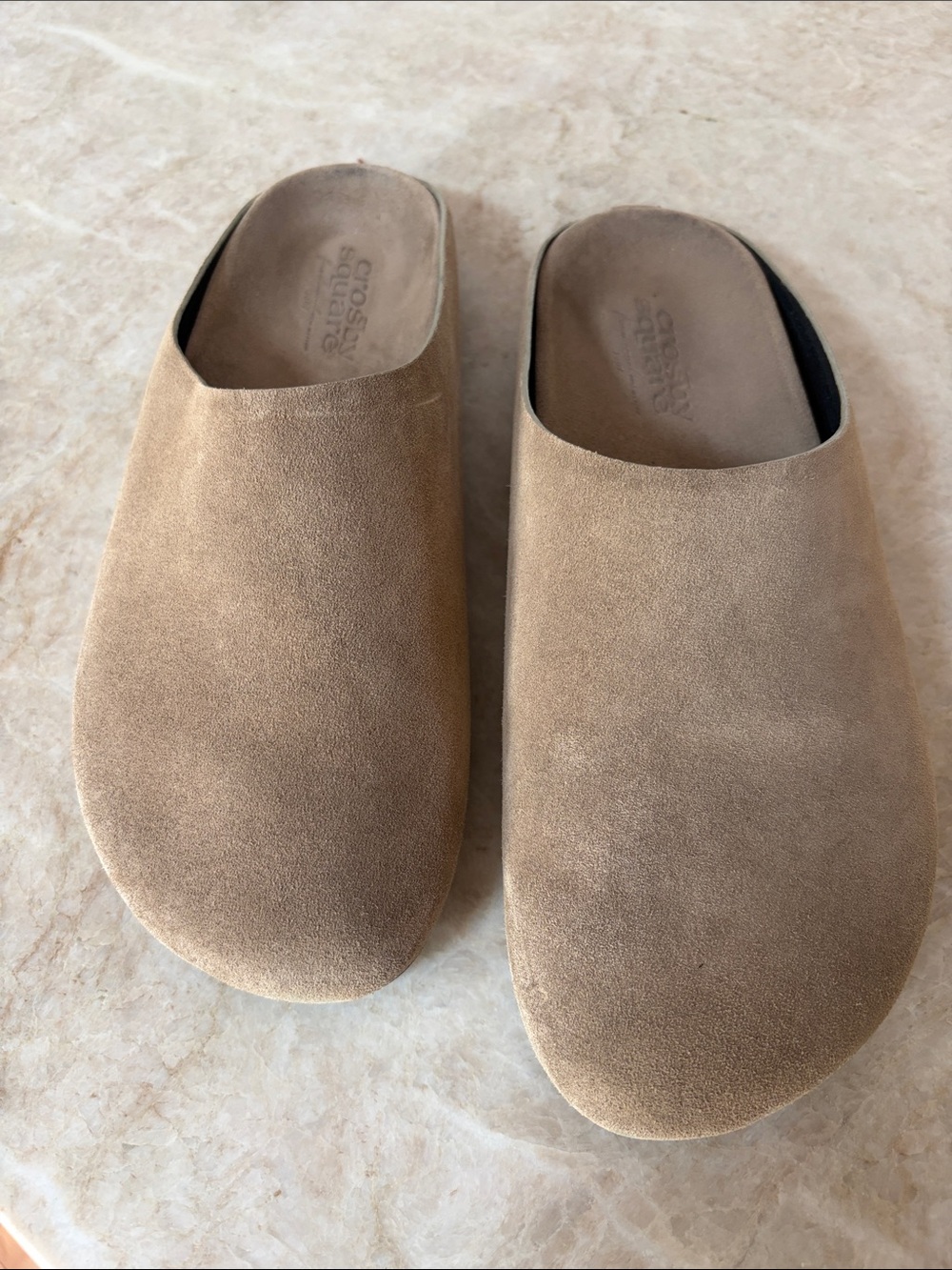 Suede Slip-On Clog in Tan